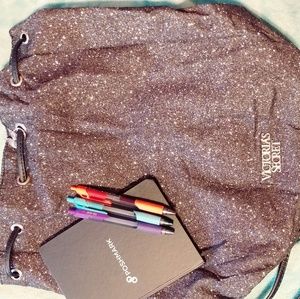 Victoria Secret black glitter tote bag nwt